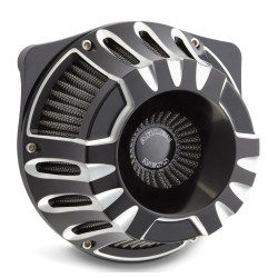PartzBiz HD AN18-927 - Arlen Ness Inverted Deep Cut Black Cut Stage 1 Air Cleaner Harley FLH FLH 08-15 | 18-927 PartzBiz HD AN18-927 - Arlen Ness Inverted Deep Cut Black Cut Stage 1 Air Cleaner Harley FLH FLH 08-15 | 18-927