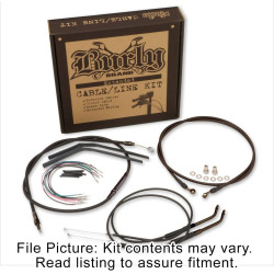 PartzBiz HD B30-1016 - Burly Black Vinyl Extended Cable Kit for 16" Handlebars Harley FXST 07-10 | B30-1016 PartzBiz HD B30-1016 - Burly Black Vinyl Extended Cable Kit for 16" Handlebars Harley FXST 07-10 | B30-1016