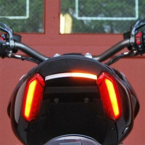 PartzBiz HD: 4408144-New Rage Cycles XD-RTS-B LED Turn Signals 16-18 Ducati XDiavel 1200 w/ Backrest indicator marker side replacement upgrade best new motorcycle