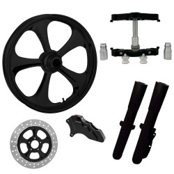 PartzBiz HD NITRO-SNGL-BLK-KIT-23PCKG - Nitro Black 23" Wheel Tire Single Side w/ Raked Triple Trees Lowers & Sliders | NITRO-SNGL-BLK-KIT-23PCKG