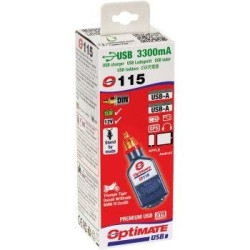 PartzBiz HD DS38070541 - Optimate O-115V2 Dual Output USB 3.3 Amp Charger BMW Triumph Ducati Harley
