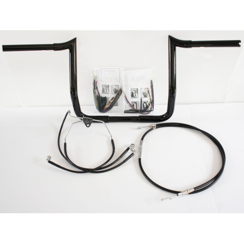 PartzBiz HD: 4407983-Paul Yaffe Bagger 14" Black Monkey Bar Handlebar Package Kit Harley FLH Non ABS | MBB1.25B-14-Kit-08-13-NON PartzBiz HD: 4407983-Paul Yaffe Bagger 14" Black Monkey Bar Handlebar Package Kit Harley FLH Non ABS | MBB1.25B-14-Kit-08-13-NON