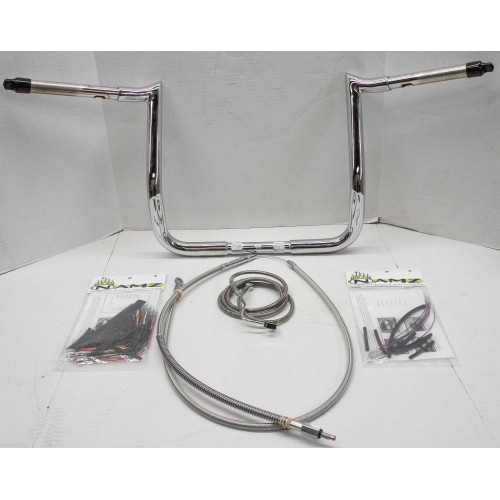 PartzBiz HD: 4407942-Paul Yaffe Bagger 14" Chrome Monkey Bar Handlebar Package Kit Harley FLH ABS | MBB125C-14-Kit PartzBiz HD: 4407942-Paul Yaffe Bagger 14" Chrome Monkey Bar Handlebar Package Kit Harley FLH ABS | MBB125C-14-Kit