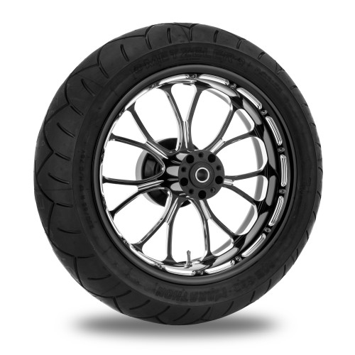 PartzBiz HD: 4407805-Performance Machine 17” ล้อหลัง Black Heathen 200 ยางแพ็คเกจ Harley 09-15 | เครื่องสมรรถนะ