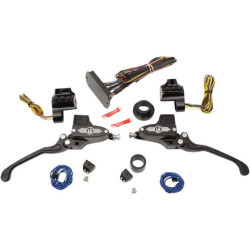 PartzBiz HD PM0062-4025-BM - Performance Machine Black Contrast 9/16 Can Bus ชุดควบคุมแฮนด์รถ 14-16 FLH | 0062-4025-BM PartzBiz HD PM0062-4025-BM - Performance Machine Black Contrast 9/16 Can Bus ชุดควบคุมแฮนด์รถ 14-16 FLH | 0062-4025-BM