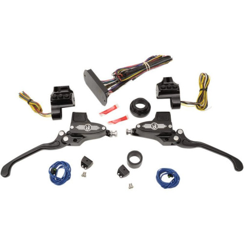 PartzBiz HD: 4407690-Performance Machine Black Contrast 9/16 Can Bus ชุดควบคุมแฮนด์รถ 14-16 FLH | 0062-4025-BM PartzBiz HD: 4407690-Performance Machine Black Contrast 9/16 Can Bus ชุดควบคุมแฮนด์รถ 14-16 FLH | 0062-4025-BM