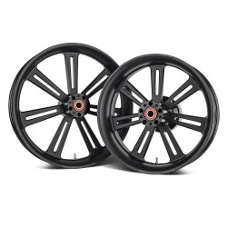 PartzBiz HD PM1202-7106R-SRRAJ-SMB & PM1270-7814R-SRR-SMB - Performance Machine Black Sierra 21 Front & 18 Rear Wheels No ABS Dual Disc 08-Up PartzBiz HD PM1202-7106R-SRRAJ-SMB & PM1270-7814R-SRR-SMB - Performance Machine Black Sierra 21 Front & 18 Rear Wheels No ABS Dual Disc 08-Up