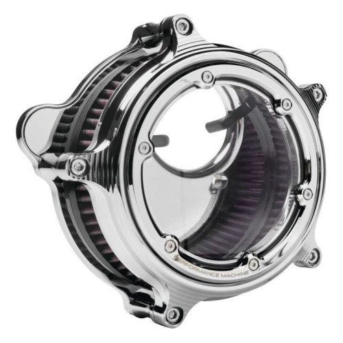 PartzBiz HD: 4407543-Performance Machine Chrome Vision Series Air Cleaner Harley Dyna Softail 93-17