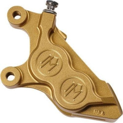 PartzBiz HD PM0052-2424-SMG - Performance Machine Gold Ops 4 Piston Front Right Caliper Harley M8 FL FX 17-Up ABS electra road street glide king cnc fat boy bob low rider heritage 0052-2424-SMG PartzBiz HD PM0052-2424-SMG - Performance Machine Gold Ops 4 Piston Front Right Caliper Harley M8 FL FX 17-Up ABS electra road street glide king cnc fat boy bob low rider heritage 0052-2424-SMG
