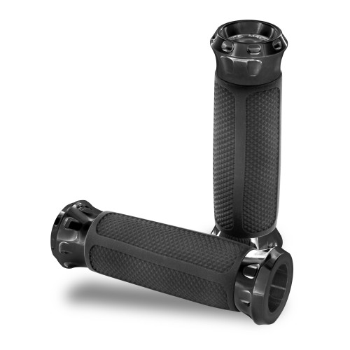 PartzBiz HD: 4407400-Performance Machine PM Black Overdrive Hand Grips Harley Cable Throttle 82-15 | 0063-2081-B PartzBiz HD: 4407400-Performance Machine PM Black Overdrive Hand Grips Harley Cable Throttle 82-15 | 0063-2081-B