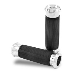 PartzBiz HD PM0063-2082-CH - Performance Machine PM Chrome Overdrive Hand Grips Harley Touring Fly By Wire | 0063-2082-CH PartzBiz HD PM0063-2082-CH - Performance Machine PM Chrome Overdrive Hand Grips Harley Touring Fly By Wire | 0063-2082-CH