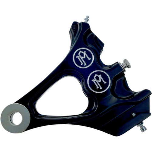 PartzBiz HD: 4407074-PM Black Contrast Cut Rear Brake Integrated Caliper Harley Softail 00-07 - 1274-0076-BM