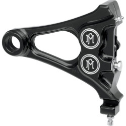 PartzBiz HD PM1256-0077-BM - PM Black Contrast Cut คาลิเปอร์เบรคหลังแบบรวม Harley Softail 08-14 - 1256-0077-BM