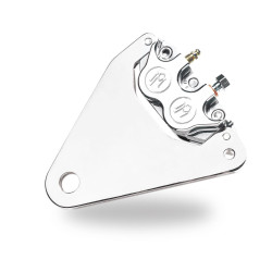 PartzBiz HD PM1266-0052-CH - PM Chrome 4 ลูกสูบด้านหลังเบรค Caliper และวงเล็บสำหรับ Harley Softail 84-87 - 1266-0052-CH