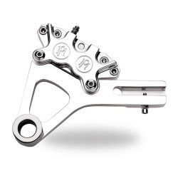 PartzBiz HD PM1295-0052-CH - PM Chrome 4 ลูกสูบคาลิปเปอร์เบรคหลังสำหรับ Harley Dyna 06-07 รุ่น - 1295-0052-CH