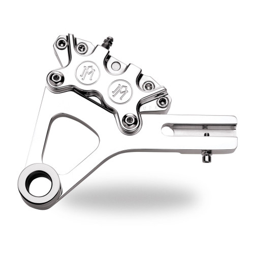 PartzBiz HD: 4407019-PM Chrome 4 Piston Rear Brake Caliper for Harley Dyna 08-14 Models - 1259-0052-CH