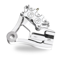 PartzBiz HD PM1279-0052-CH - PM Chrome 4 Piston Rear Brake Caliper สำหรับ Harley Dyna 91-99 Models - 1279-0052-CH