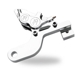 PartzBiz HD PM1287-0073-CH - PM Chrome 4 ลูกสูบหลังเบรค Caliper สำหรับ Harley Touring FLHT 00-01 - 1287-0073-CH