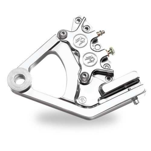 PartzBiz HD: 4407024-PM Chrome 6 ลูกสูบเครื่องวัดเส้นผ่าศูนย์กลางเบรคหลังสำหรับ Harley Softail 87-99 - 1274-0072-CH