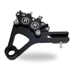 PartzBiz HD PM1259-0052-BM - PM Contrast Cut 4 ลูกสูบด้านหลังเบรค Caliper สำหรับ Harley Dyna 08-14 รุ่น - 1259-0052-BM