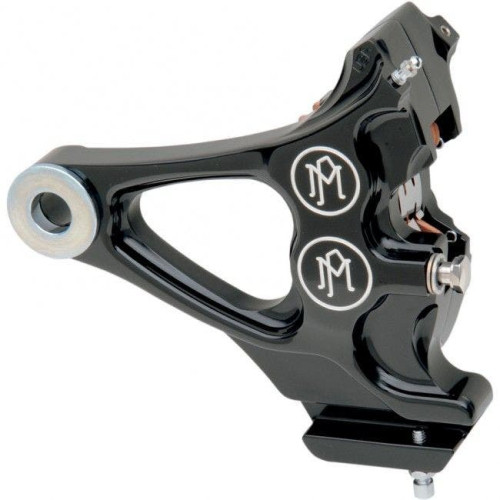 PartzBiz HD: 4406957-PM Performance Machine Black Contrast Cut Rear Brake Integrated Caliper Harley Softail 00-07 1285-0076-BM