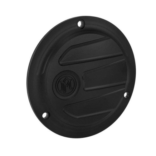 PartzBiz HD: 4406969-Performance Machine Scallop 3 Hole Black Ops Derby Cover Harley EVO Big Twin | 0177-2027-SMB