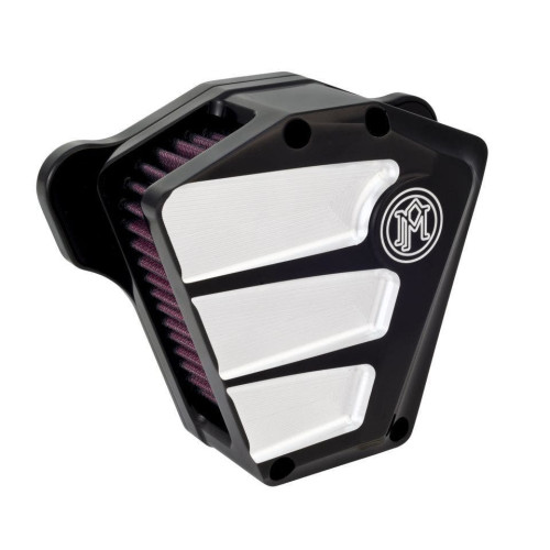 PartzBiz HD: 4406913-PM Scallop Stage 1 Air Cleaner Black Platinum Cut  for Harley Sportster Models 91-13 | 0206-2087-BMP