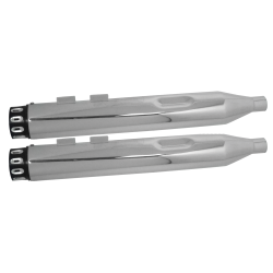 PartzBiz HD MU97149 - Power House Chrome 4" Slip-On Mufflers Black Step Down Tip Harley M8 17-Up PartzBiz HD MU97149 - Power House Chrome 4" Slip-On Mufflers Black Step Down Tip Harley M8 17-Up