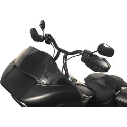 PartzBiz HD DS06351473 & DS06351471 - PowerMadd Cobra Black Star Series แฮนการ์ดและชุดติดตั้ง Harley 96-16 Cable