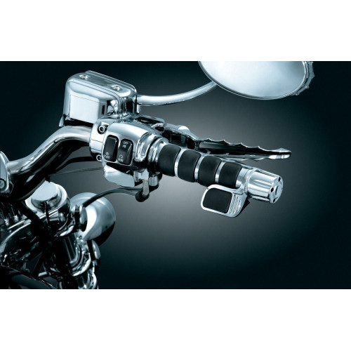 PartzBiz HD: 4406838-Kuryakyn Chrome Premium ISO Grips w/ Contour Throttle Boss Harley Cable Control | 6342 PartzBiz HD: 4406838-Kuryakyn Chrome Premium ISO Grips w/ Contour Throttle Boss Harley Cable Control | 6342