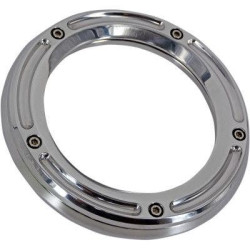 PartzBiz HD DS11070641 - Trask TM-0040CH Chrome Billet Assault Clear Derby Cover 5-Hole Harley 98-18 1107-0641 11070641 softail road electra glide dyna breakout big twin Sporty ที่ดีที่สุดสำหรับ 883 1200