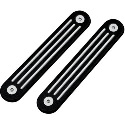 PartzBiz HD DS04120208 - Pro-One Pro 1 Black Ball Milled Turn Signal Eliminators Harley Batwing 06-18 FLH/T/X