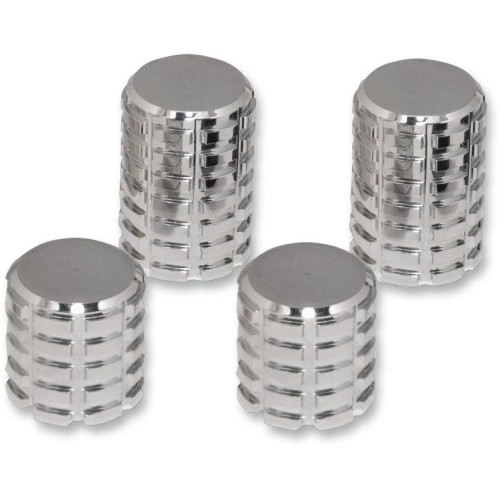 PartzBiz HD: 4406710-Pro Pad Chrome Finish 4 Piece Billet Docking Hardware Station Covers for Harley  | DSC-FP-CSET