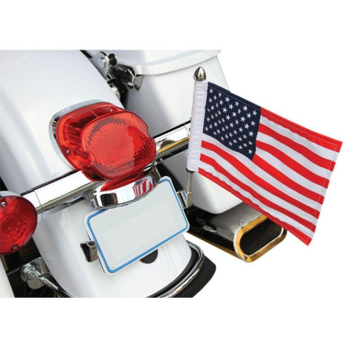 PartzBiz HD: 4406716-Pro Pad Polished License Plate Flag Pole Mount w/ 10x15 American USA 4 Harley | RFM-LPM15 PartzBiz HD: 4406716-Pro Pad Polished License Plate Flag Pole Mount w/ 10x15 American USA 4 Harley | RFM-LPM15