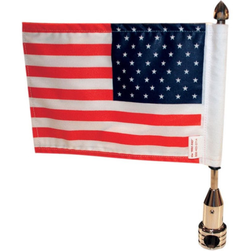 PartzBiz HD: 4406686-Pro Pad Tour Pack Solid 3/8" Bar Flag Mount w/ 10x15 American Flag for Harley | RFM-FXD415