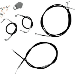 PartzBiz HD DS06100581 - LA Choppers LA-8051KT-16B Black <17" Ape Bars Brake/Clutch Cable Kit ABS Harley conversion handlebars apes rise high touring 2009 2013 09 13 electra road street glide road king