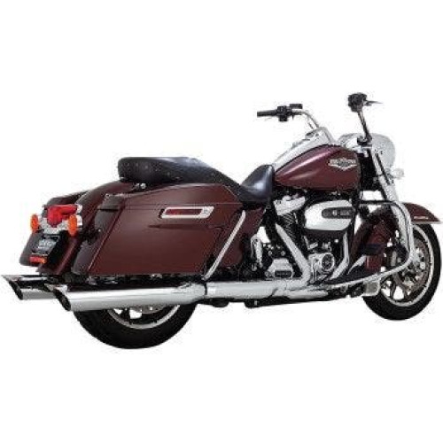PartzBiz HD: 4406246-Python 1801-1455 4.5 ” Scalloped Slip-On Mufflers Chrome Harley M8 FLH/T 17-20