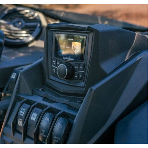 PartzBiz HD: 4404929-Rockford Fosgate X317-STAGE4 400W Full Stereo Upgrade 17-19 Can-Am Maverick X3 sound system radio stereo receiver head unit media speakers subwoofer amp amplifier enclosure turbo r Side by side utv power punch prime total complete kit 