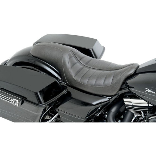 PartzBiz HD: 4404890-Roland Sands by Mustang Black Raised Enzo Touring 2-Up Seat for Harley FLH 08-17 | 76904 PartzBiz HD: 4404890-Roland Sands by Mustang Black Raised Enzo Touring 2-Up Seat for Harley FLH 08-17 | 76904