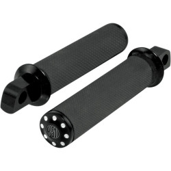 PartzBiz HD PM0035-1088-BM - Roland Sands RSD Tracker หมุดเท้าติดชายตรงสำหรับ Harley - Contrast Cut - Chrome - 0035-1088-BM