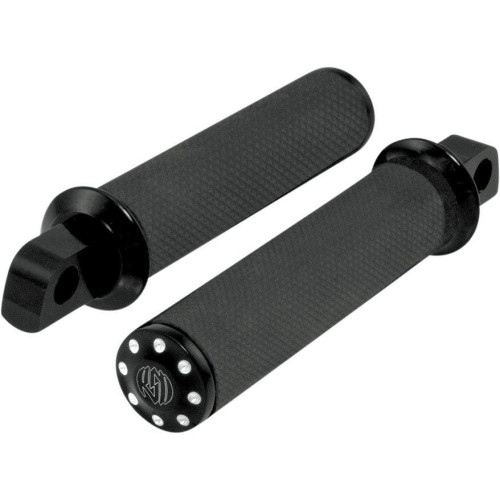 PartzBiz HD: 4404725-Roland Sands RSD Tracker Straight Male Mount Foot Pegs for Harley - Contrast Cut - Chrome - 0035-1088-BM