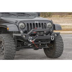 PartzBiz HD RT-10596 - หยาบประเทศ 10596 เหล็กด้านหน้า LED Winch กันชนสำหรับ 2007-Up Jeep JK JL Gladiator JT 4X4 4wd 2wd 4 ประตู 2 ประตูกีฬา sahara โมอับไม่จำกัดที่ดีที่สุดใหม่ bash bar offroad Trail อัพเกรด Winch Tow Hook D-Ring