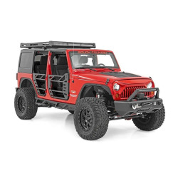 PartzBiz HD RT-10615 - Rough Country 10615 Roof Rack & LED Lighting System 2007-2018 Jeep Wrangler JK 2 4 Door unlimited sport moab rubicon Cargo storage light bar flood spot offroad best new upgrade bolt on kit