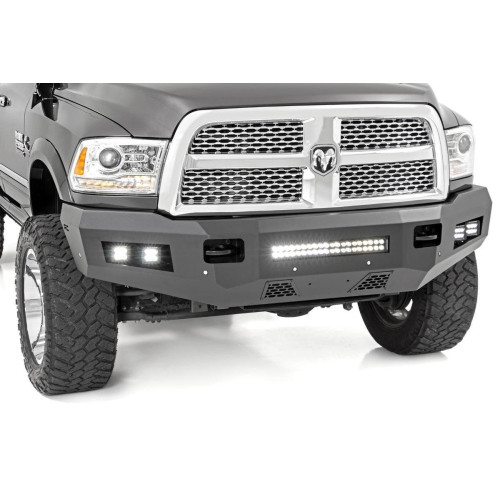 PartzBiz HD: 4404667-Rough Country 10785 Heavy Duty Front Bumper w/ LED Lights 2010-2018 Dodge Ram 2500 3500