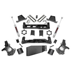 PartzBiz HD RT-23630 - Rough Country 23630 6" Suspension Lift Kit N3 Shocks 07-13 Chevy Silverado GMC Sierra 1500 4WD best new upgrade replacement shocks crossmember knuckles blocks