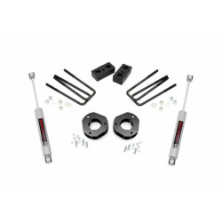 PartzBiz HD RT-26830 - Rough Country 26830 3.5" Lift Kit 2007-2013 Chevy Silverado Sierra w/N3 Shocks Chevy 2wd RWD Pickup Truck Suspension Best New Upgrade Offroad Shocks Spacers Blocks