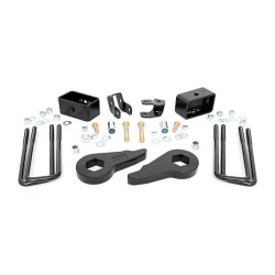 PartzBiz HD RT-28300 - Rough Country 28300 2.5" Leveling Lift Kit 1999-2006 Silverado Sierra 1500 4WD GMC Chevy Truck Lift Suspension Shocks Torsion Keys Leaf Spring Blocks U bolts Upgrade Best New Front Rear Suspension