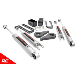 PartzBiz HD RT-28330 - Rough Country 28330  2.5" Leveling Kit 1999-2006 Silverado Sierra w/ N3 Shocks GMC Chevy Truck Lift Suspension Shocks Torsion Keys Leaf Spring Blocks U bolts Upgrade Best New Front Rear Suspension