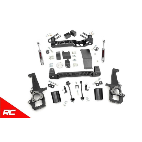 PartzBiz HD: 4404662-Rough Country 32730 6" Lift Kit 2006-2008 Dodge Ram 1500 4WD Suspension System 4x4 best new upgrade offroad laramie Log Horn big horn Limuted SXT ST Shocks Crossmember Knuckles Blocks 
