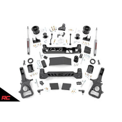 PartzBiz HD RT-33430 - Rough Country 33430 6" Lift Kit w/ N3 Shocks 2019 Dodge Ram 1500 4WD Suspension 4x4 rwd Best New Front coil spring spacer Hemi Laramie Big Horn Tradesman SXT Rebel Limited Lone Star Sport offroad NEW